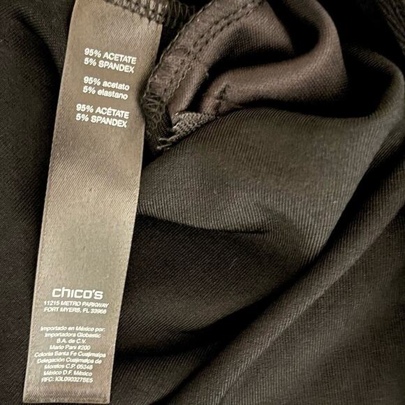 Travelers by Chico’s Long Length Ruffled Full Zip Black Jacket | XS - Picture 5 of 8